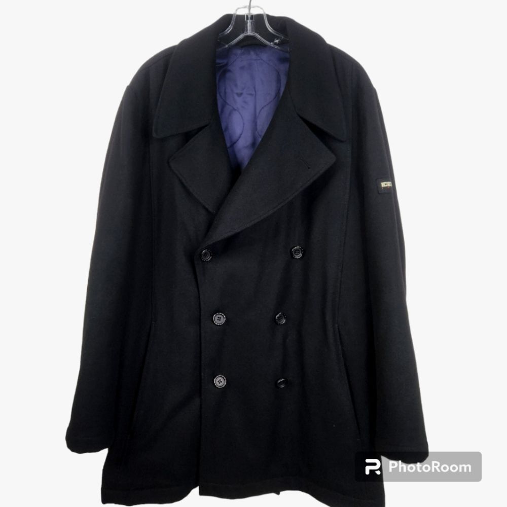 Iceberg Jeans Vintage Mens Double Breasted Wool Blend Pea Coat Size 56